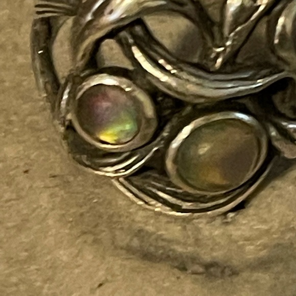 LALIQUE RARE retired 38 hearts sterling silver moonstone ring signed ( STAMPED ) - Picture 3 of 8